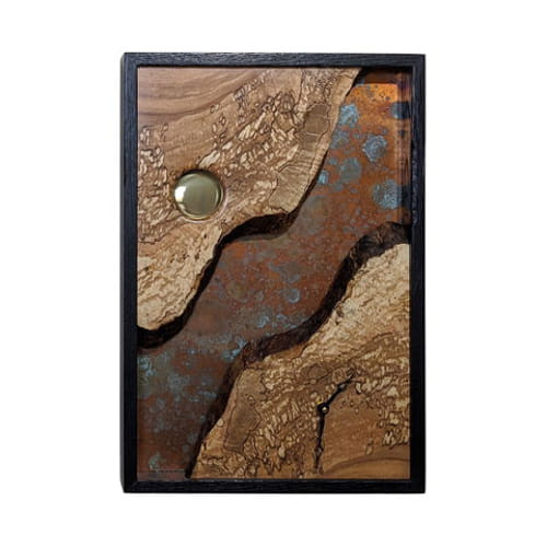 Click to view detail for BEN-9049 Clock, Droplets Shadow Box 19x13x2.25 $650